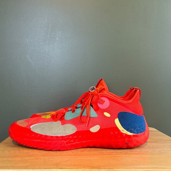 Adidas Harden Vol 5 Futurenatural Solar Red Multicolor Basketball Shoes 17 - Picture 4 of 9